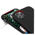 Saii Premium vloeibaar siliconen hoesje iPhone 12/12 Pro - Zwart