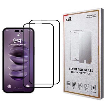 Saii 3D Premium iPhone 14 Pro Gehard Glas Screenprotector - 2 St.