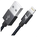 Saii Rampow Gevlochten Lightning-kabel - iPhone, iPad, iPod - 2m - Grijs