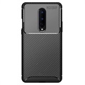 Saii Ultradunne OnePlus 8 TPU Case - Koolstofvezel - Zwart