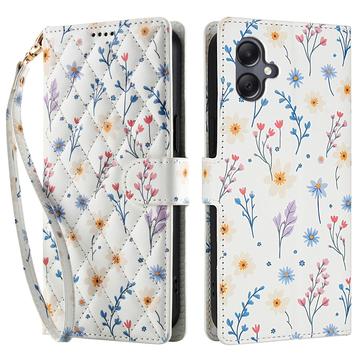 Samsung Galaxy A07 4G Ruitvormige Bloemen Portemonnee Hoesje