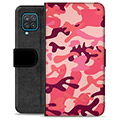 Samsung Galaxy A12 Premium Wallet Hoesje - Roze Camouflage