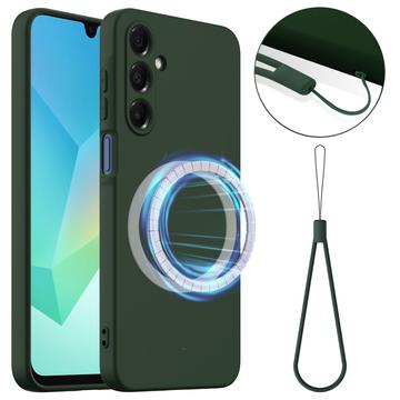 Samsung Galaxy A17 Liquid Siliconen Hoesje - MagSafe Compatibel - Donkergroen