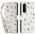 Samsung Galaxy A17/A26 Ruitvormige Bloemen Portemonnee Hoesje - Rozen