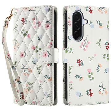 Samsung Galaxy A17/A26 Ruitvormige Bloemen Portemonnee Hoesje - Rozen