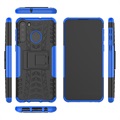 Antislip Samsung Galaxy A21 Hybrid Case met Standaard - Blauw / Zwart