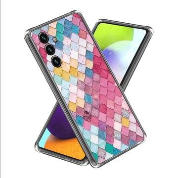Samsung Galaxy A35 Stijlvolle Ultradunne TPU Hoesje - Regenboog Ruit