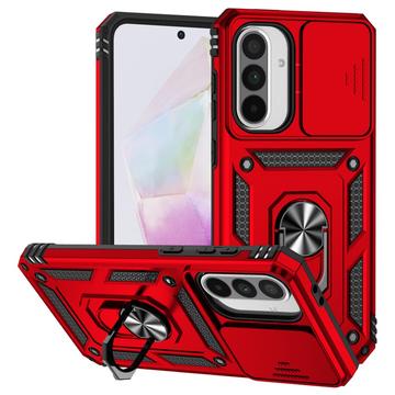Samsung Galaxy A36 Roterende ring hybride hoesje met camera schild - Rood