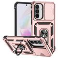 Samsung Galaxy A36 Roterende ring hybride hoesje met camera schild - Rose Gold