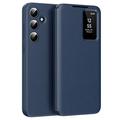 Samsung Galaxy A55 Smart Clear View Flip Hoesje met kaartsleuf - Saffier