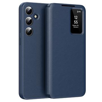 Samsung Galaxy A55 Smart Clear View Flip Hoesje met kaartsleuf - Saffier