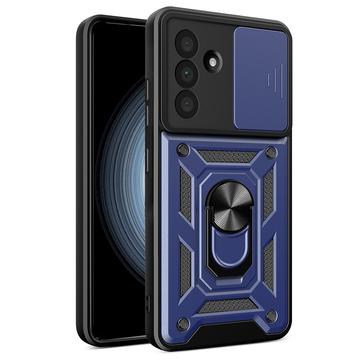 Samsung Galaxy A56 Roterende ring hybride hoesje met camera schild - Blauw