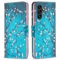 Samsung Galaxy A56 Wonder Series Portemonnee Hoesje - Witte Bloemen