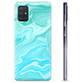 Samsung Galaxy A71 TPU Case - Blauw Marmer