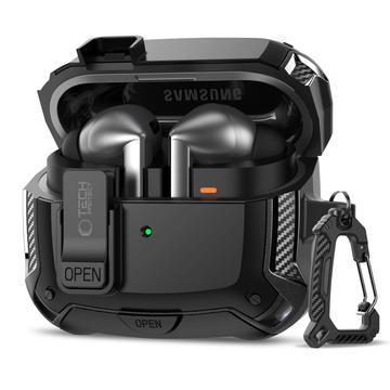 Samsung Galaxy Buds3/Buds3 Pro/Buds3 FE Tech-Protect koolstofox hoesje - zwart