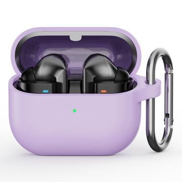 Samsung Galaxy Buds3 Pro siliconen hoesje met karabijnhaak - Paars