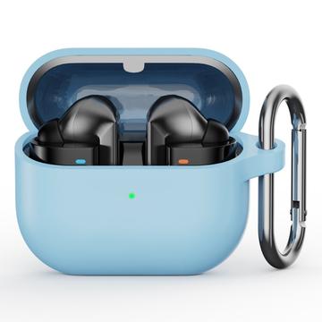 Samsung Galaxy Buds3 Pro siliconen hoesje met karabijnhaak - Luchtblauw