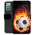 Samsung Galaxy Note20 Premium Portemonnee Hoesje - Voetbal Vlam