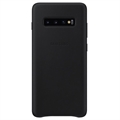 Samsung Galaxy S10+ Leren Cover EF-VG975LBEGWW - (Geopende verpakking - Uitstekend) - Zwart