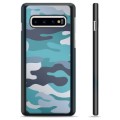 Samsung Galaxy S10+ Beschermhoes - Blauw Camouflage