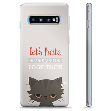 Samsung Galaxy S10+ TPU-hoesje - Angry Cat