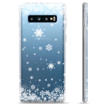 Samsung Galaxy S10+ TPU Hoesje - Sneeuwvlokken