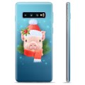 Samsung Galaxy S10+ TPU Hoesje - Winter Piggy