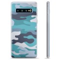 Samsung Galaxy S10 TPU Case - Blauwe Camouflage
