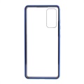 Samsung Galaxy S20 FE Magnetisch Hoesje met Gehard Glas - Blauw