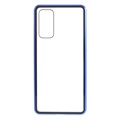 Samsung Galaxy S20 FE Magnetisch Cover met Gehard Glas - Blauw