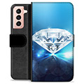 Samsung Galaxy S21 5G Premium Portemonnee Hoesje - Diamant
