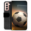 Samsung Galaxy S21 5G Premium Portemonnee Hoesje - Voetbal