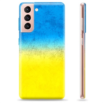 Samsung Galaxy S21 5G TPU Hoesje Oekraïense Vlag - Two Tone