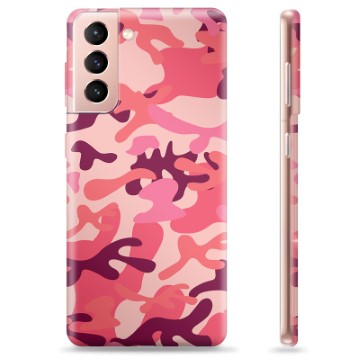 Samsung Galaxy S21 5G TPU Hoesje - Roze Camouflage