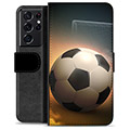 Samsung Galaxy S21 Ultra 5G Premium Portemonnee Hoesje - Voetbal
