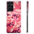 Samsung Galaxy S21 Ultra 5G TPU Hoesje - Roze Camouflage