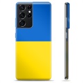 Samsung Galaxy S21 Ultra 5G TPU Hoesje Oekraïense Vlag - Geel en Lichtblauw