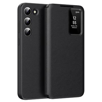 Samsung Galaxy S22 5G Smart Clear View Flip Hoesje met kaartsleuf - Zwart