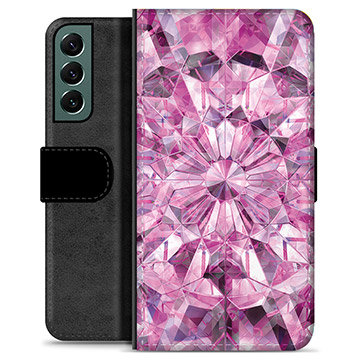 Samsung Galaxy S22+ 5G Premium Portemonnee Hoesje - Roze Kristal