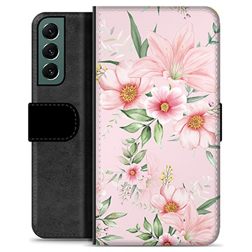 Samsung Galaxy S22+ 5G Premium Portemonnee Hoesje - Aquarel Bloemen