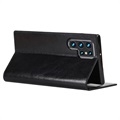 Samsung Galaxy S22 Ultra 5G Wallet Leren Hoesje met Standaard - Zwart