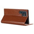 Samsung Galaxy S22 Ultra 5G Wallet Leren Hoesje met Standaard - Bruin