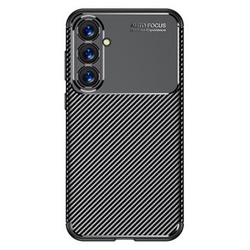 Samsung Galaxy S23 FE Beetle Koolstofvezel TPU Hoesje - Zwart
