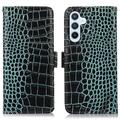Samsung Galaxy S23 FE Crocodile Series Wallet Leren Hoesje met RFID - Groen
