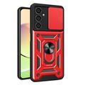 Samsung Galaxy S23 FE Rotary Ring Hybrid Case with Camera Shield - Rood