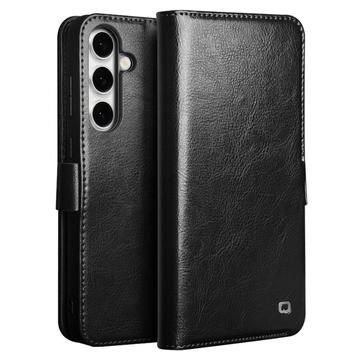 Samsung Galaxy S24 FE Qialino Classic Wallet Leren Hoesje - Zwart