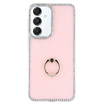 Samsung Galaxy S25/S24 CrystalGlow Hybrid Hoesje met Ringhouder - Roze