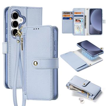 Samsung Galaxy S25 Dux Ducis Lawa Leren Portemonnee Hoesje met magneet - Baby Blauw