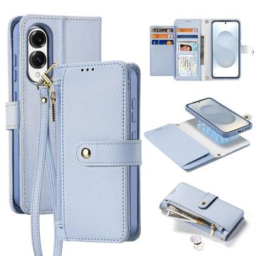 Samsung Galaxy S25 Edge Dux Ducis Lawa Leren Portemonnee Hoesje met magneet - Baby Blauw