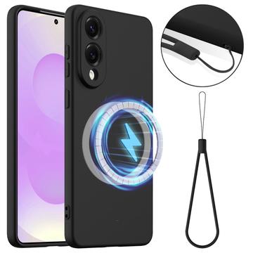 Samsung Galaxy S25 Edge Liquid Siliconen Hoesje - MagSafe Compatibel - Zwart